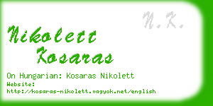 nikolett kosaras business card